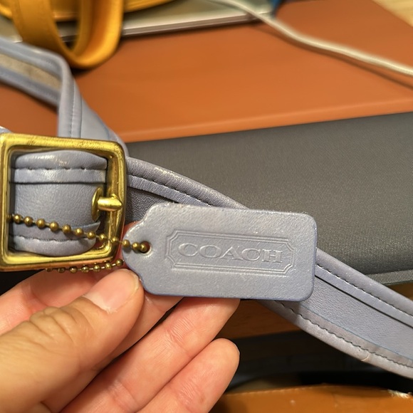 VINTAGE COACH MAGGIE DUFFLE CROSSBODY BAG PERIWINKLE BLUE 9019 USA - Picture 11 of 16